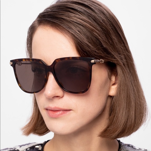 NWT DIOR Link3F Sunglasses Square Tortoise Gold - Picture 15 of 16